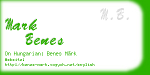 mark benes business card