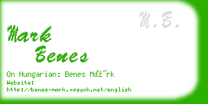mark benes business card
